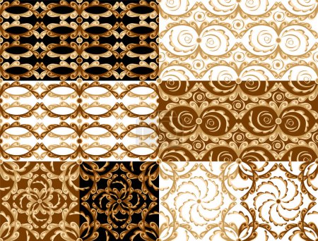 Illustration for Seamless vector patterns in baroque style - Royalty Free Image
