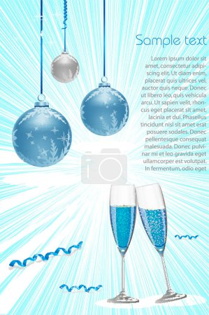 Illustration for New year party with champagne glasses. - Royalty Free Image