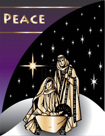 Téléchargez les illustrations : L'illustration vectorielle de la naissance de Jésus-Christ - en licence libre de droit