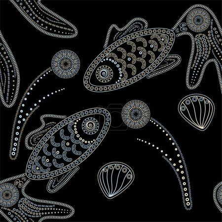 Illustration for Seamless sea pattern. vector background - Royalty Free Image
