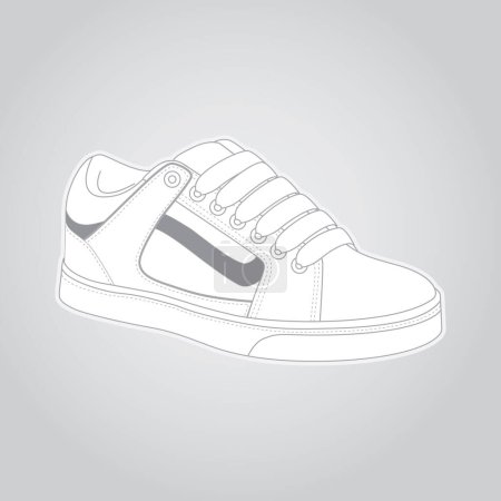 Téléchargez les illustrations : Sneakers illustration vectorielle sur fond blanc - en licence libre de droit