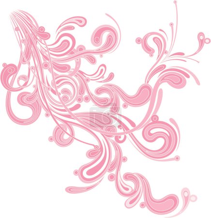 Ilustración de Fondo floral abstracto con elementos rosados - Imagen libre de derechos