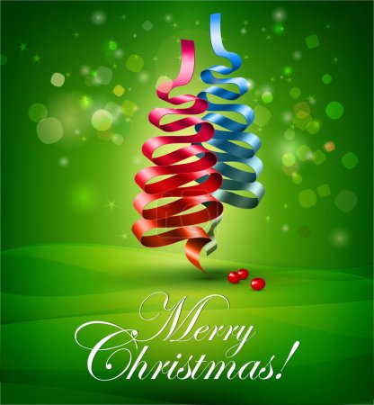 Illustration for Christmas ribbon tree, editable vector illustration - Royalty Free Image