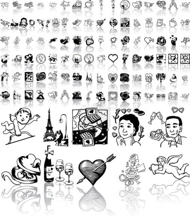 Téléchargez les illustrations : Ensemble d'icônes différentes, illustration vectorielle - en licence libre de droit