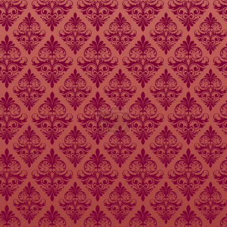 Illustration for Seamless pattern with red royal elements. vector illustration - Royalty Free Image