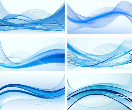 Illustration for Set of blue abstract backgrounds - Royalty Free Image