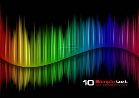 Illustration for Olorful sound waveform vector background - Royalty Free Image