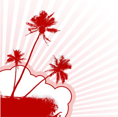 Illustration for Palm trees summer background. - Royalty Free Image