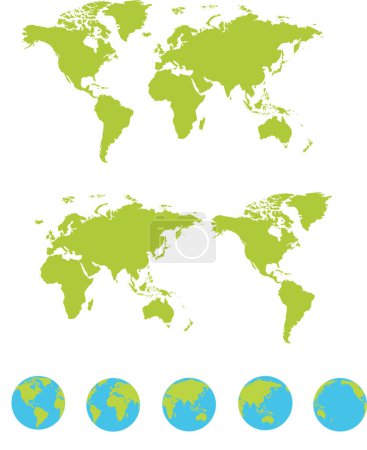 Téléchargez les illustrations : Carte du monde, illustration vectorielle - en licence libre de droit