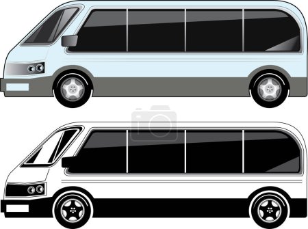 Téléchargez les illustrations : Illustration vectorielle du bus. isolé sur fond blanc - en licence libre de droit