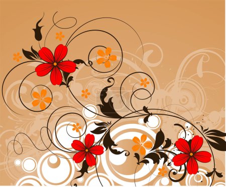 Ilustración de Fondo abstracto con elementos florales - Imagen libre de derechos