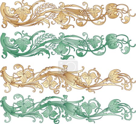 Illustration for Vector baroque decorative elements - Royalty Free Image