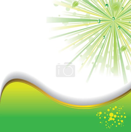 Ilustración de Fondo verde abstracto con fuegos artificiales - Imagen libre de derechos