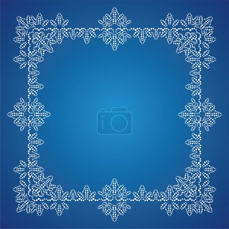 Téléchargez les illustrations : Fond bleu Noël avec cadre blanc - en licence libre de droit