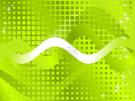 Illustration for Green abstract waves background - Royalty Free Image