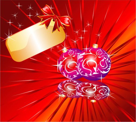 Illustration for Illustration of red chinese new year background with gold coins and chinese lanterns - Royalty Free Image