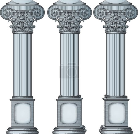 Téléchargez les illustrations : Ensemble de colonnes grecques antiques - en licence libre de droit