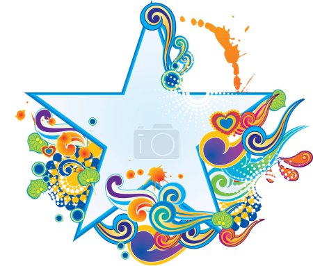 Illustration for Vector illustration of abstract colorful star - Royalty Free Image