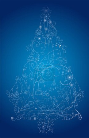 Illustration for Abstract blue christmas background - Royalty Free Image