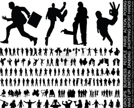Illustration for Vector set of people silhouettes. - Royalty Free Image