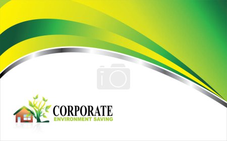 Illustration for Vector illustration of house logo, corporate environment saving - Royalty Free Image