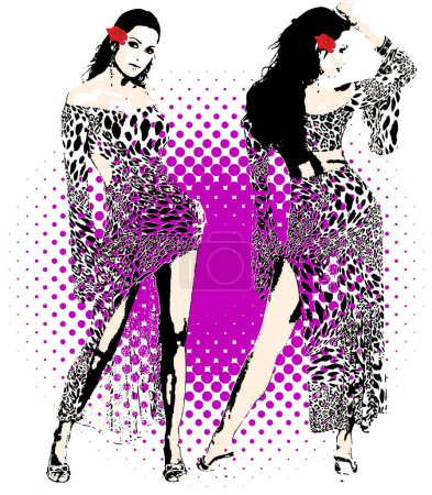 Illustration for Beautiful fashion girl. vector illustration - Royalty Free Image