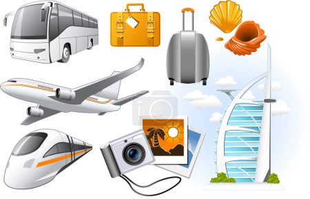 Illustration for Vector illustration of travel and tourism sign - Royalty Free Image