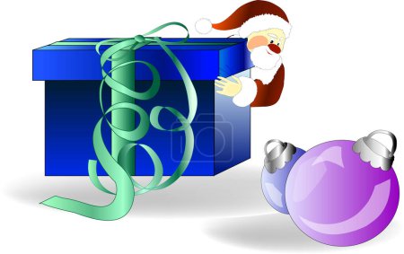 Illustration for Santa claus with a gift box - Royalty Free Image