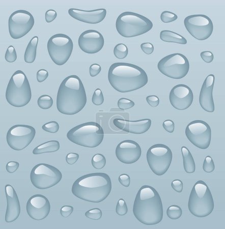 Ilustración de Gotas de agua sobre fondo gris - Imagen libre de derechos