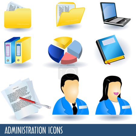 Ilustración de Conjunto de iconos de personal de oficina - Imagen libre de derechos