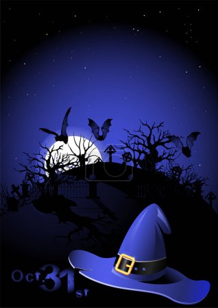 Téléchargez les illustrations : Affiche de fête d'Halloween. fond vectoriel. - en licence libre de droit