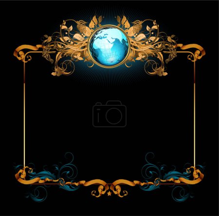 Illustration for Vintage frame with floral ornament and elements - Royalty Free Image