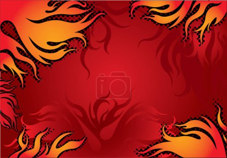 Téléchargez les illustrations : Illustration vectorielle abstraite du feu et des flammes - en licence libre de droit