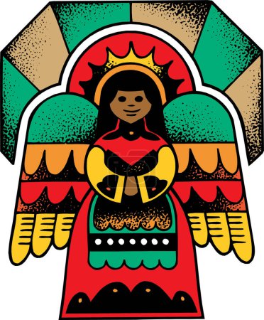 Téléchargez les illustrations : Illustration vectorielle d'une femme en robe mexicaine - en licence libre de droit