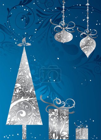 Téléchargez les illustrations : Joyeux Noël et bonne année cartes de voeux. Illustration vectorielle - en licence libre de droit