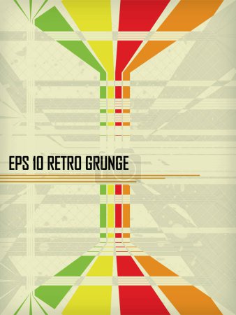 Illustration for Beige lined retro background, eps10 vector - Royalty Free Image