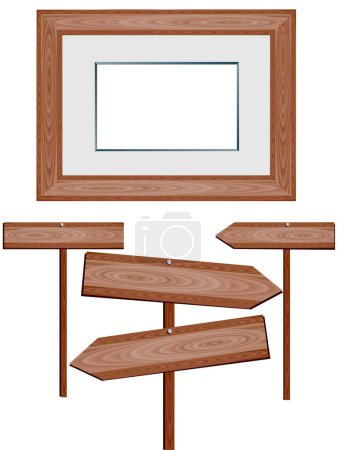 Illustration for Wooden frame isolated on white background - Royalty Free Image