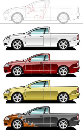 Illustration for Cars, vehicles set. vector set. - Royalty Free Image