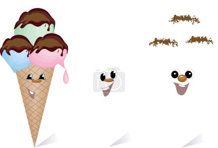 Ilustración de Vector conjunto de helados de dibujos animados - Imagen libre de derechos