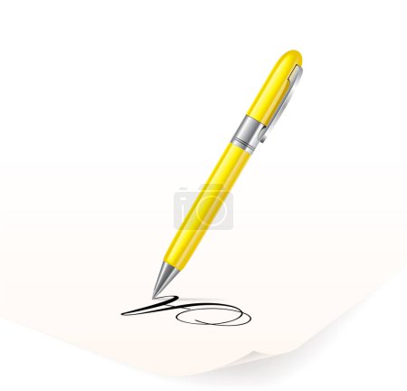 Illustration for Pencil and pen on a white background with shadow - Royalty Free Image