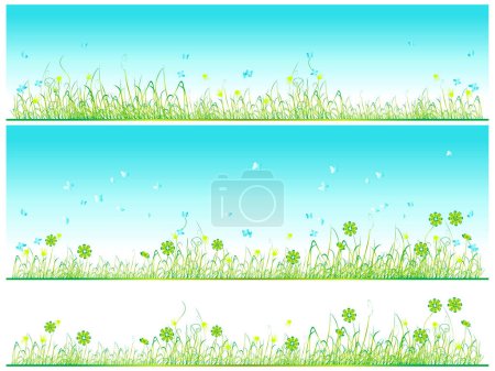 Illustration for Grass and flowers background - Royalty Free Image