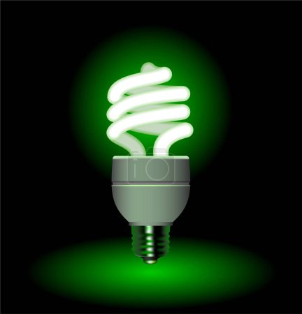 Téléchargez les illustrations : Ampoule lumineuse avec feu vert - en licence libre de droit
