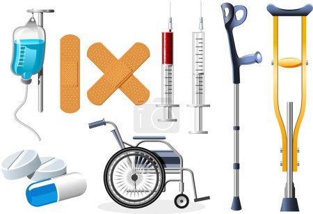 Illustration for Vector set of various medical tools - Royalty Free Image