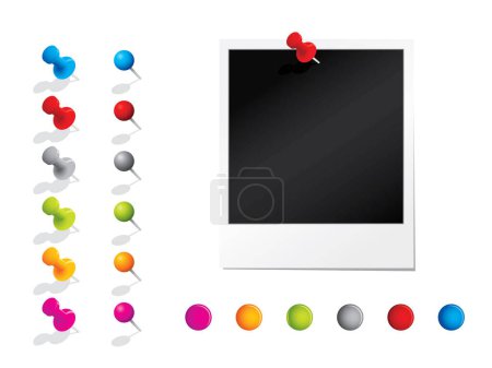 Illustration for Set of colored pins on the white background - Royalty Free Image