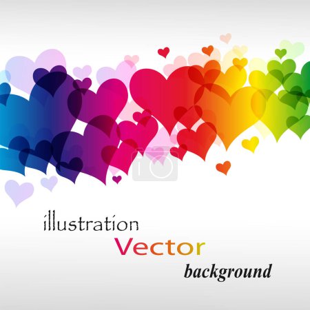 Illustration for Vector rainbow hearts background - Royalty Free Image