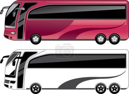 Téléchargez les illustrations : Bus illustration vectorielle moderne - en licence libre de droit
