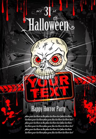 Téléchargez les illustrations : Suggestive Halloween Grunge Style Flyer ou affiche Arrière-plan - en licence libre de droit