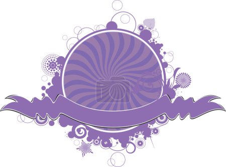 Illustration for Purple background with floral pattern - Royalty Free Image