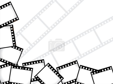 Illustration for Film strip with cinema background - Royalty Free Image