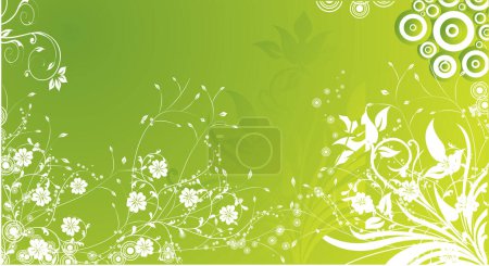 Ilustración de Fondo floral con flores verdes - Imagen libre de derechos